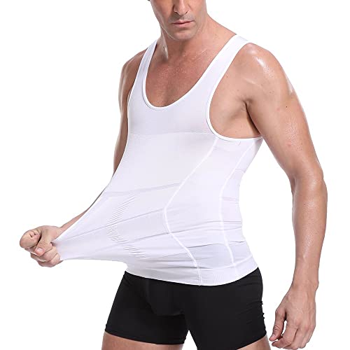 COOLEAD Faja Chaleco Hombre, Chaleco de Compresión para Hombres - Camiseta Reductora de Compresión con Alta Elasticidad para un Cuerpo Estilizado y Cómodo