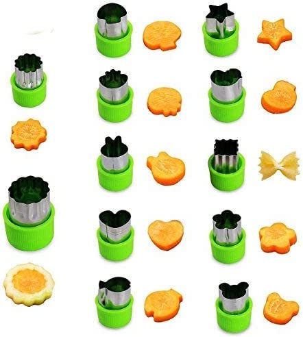 Cortadores De Vegetales Et Fruta,Cortador Frutas De Acero Inoxidable,Cortador De SáNdwich Para NiñOs,Moldes De Acero Inoxidable,12PC Moldes Para Frutas Y Verduras Para Verduras Frutas Galletas