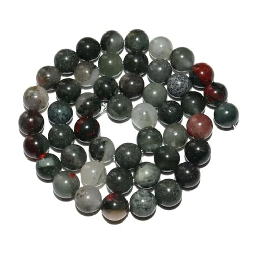 Cuentas de piedra sueltas de ágata de ojo de tigre de lava negra natural para hacer pulseras, collares, material de joyería, piedra de sangre africana, 10 mm, 35 cuentas