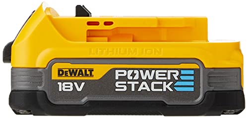 DEWALT DCBP034-XJ - Batería Powerstack 18V, 1,7 Ah, Tecnología innovadora de celdas de bolsa, Utilizable en todas las herramientas de 18V XR, Indicador de capacidad a través de LEDs