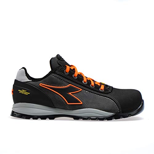 DIADORA Glove Tech Low Pro S3 Sra HRO ESD, Zapatillas Deportivas Hombre, Asphalt/Orange Fluo, 43 EU