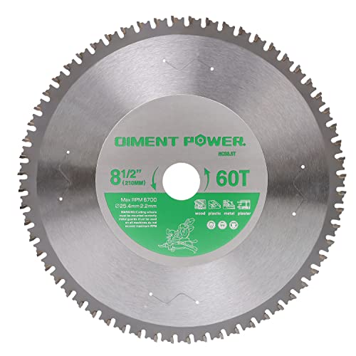 Diment Power Hoja de sierra circular 210 mm*25,4 mm*60T para cortar acero, aluminio, madera, plástico