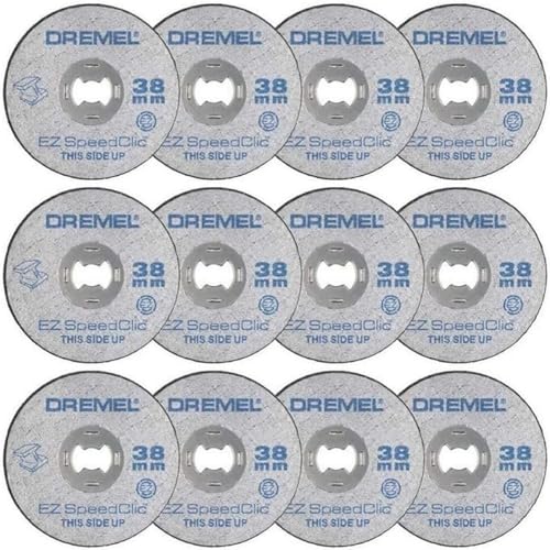 Dremel EZ SpeedClic SC456B Paquete de 12 discos de corte de metal, 12 discos de corte con 38 mm de diámetro para herramientas rotativas