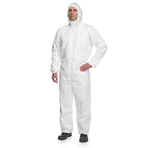DuPont ProShield 20 - Traje de protección con capucha, categoría III, tipo 5 y 6, color blanco, talla L