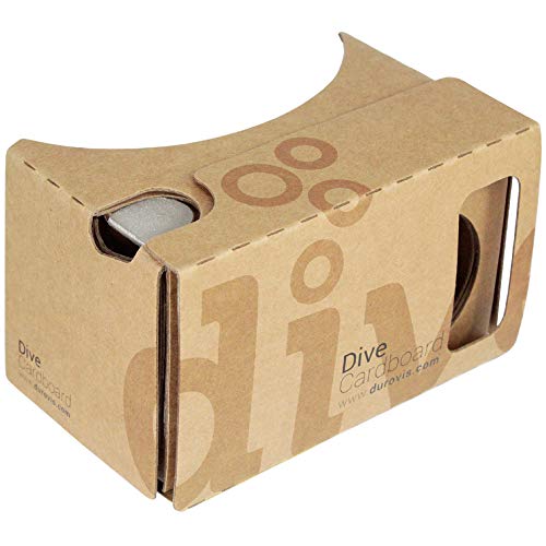 Durovis Dive Cardboard 6 - Marrón - Gafas de Realidad Virtual VR inspiradas en Google Cardboard V2 para teléfonos Inteligentes iPhone y Android como Samsung, Xiaomi, Huawei, etc. (4.0-6.1 Pulgadas)