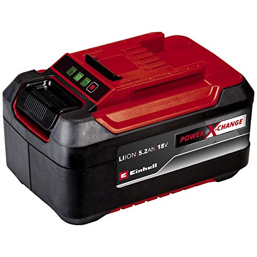 Einhell batería 18V 5.2Ah Power X-Change Plus - Li-ion, 18V, para todos los dispositivos PXC, indicador de nivel de carga LED, sistema de gestión de batería proactivo, sin autodescarga, sin cargador