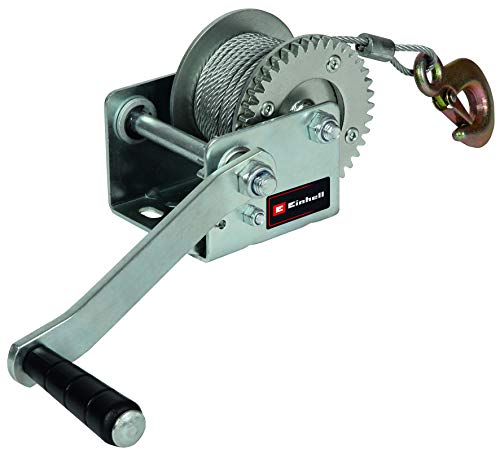 Einhell Cabestrante de cable manual TC-WI 500 (fuerza portante máx. 500 kg, cable de alambre de 10 metros, bloqueo de retorno, agarre antideslizante incl. gancho de seguridad y lengüeta de seguridad)