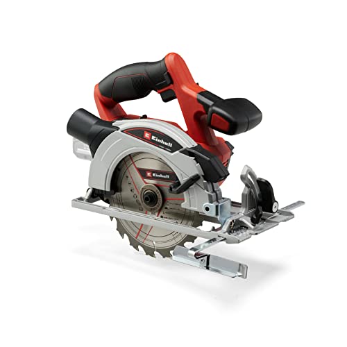 Einhell Sierra circular inalámbrica TE-CS 18/165-1 Li-Solo Power X-Change (iones de litio, 18 V, 4.200 min-1, gran estribo de agarre, bloqueo de husillo, incl. hoja de sierra de metal duro)