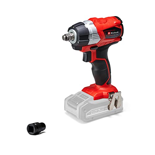 Einhell TE-CW 18 Li BL Solo Power X-Change - Llave de impacto de batería, Ion de litio, 18V, 215Nm, luz LED y adaptador de broca para atornillar (ref. 4510040), negro, rojo., sin batería