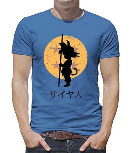 El Cajon Friki 0042 Camiseta Dragon Ball - Goku - Looking for The D. Balls (ddjvigo) (Azul, M)