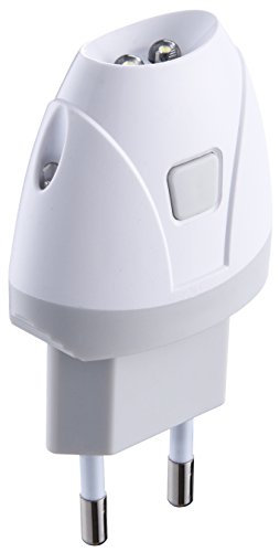 Electraline 58303 Linterna automática de emergencia con función de luz de cortesía, LED, blanca