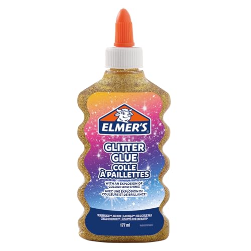 Elmer's pegamento con purpurina dorado, lavable y apto para niños, 177 ml