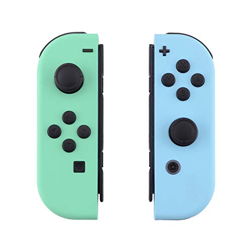 eXtremeRate Carcasa Joycon para Nintendo Switch OLED Funda de Agarre Shell de Bricolaje con Botón Completo para Nintendo Switch Joycons OLED No Incluye Carcasa de Consola(Menta Verde&Cielo Azul)