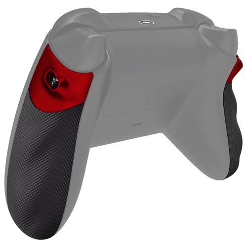 eXtremeRate Flexor Carcasa de Grip con Trigger Stop Kit para Xbox Series X/S Control Agarre de Goma Antideslizante Quickshot Gatillos Ergonómico para Xbox Core Mando-Diamante Textura(Rojo Escarlata)