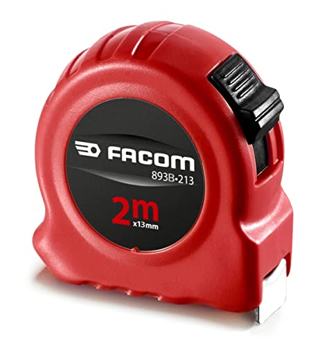 FACOM Cinta métrica 2 M X 13 mm Red Series con revestimiento de nailon de alta resistencia 893B.213Pb