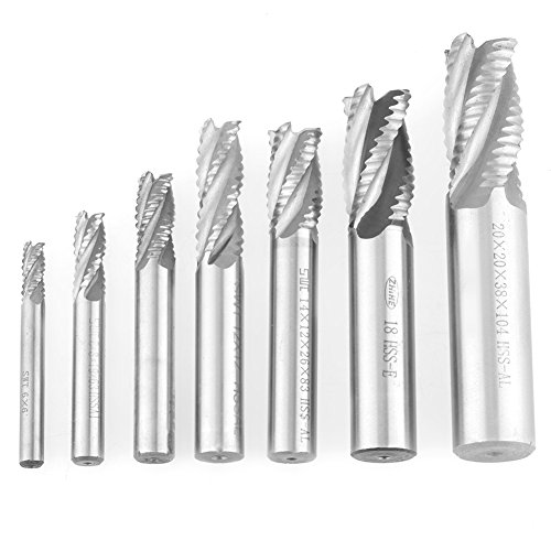 Fresa fresadora, resistencia al desgaste 7pcs/set 4 flautas 6-20mm HSS End Fresadora fresadora Fresadora de virutas Desbaste Corte para fresado