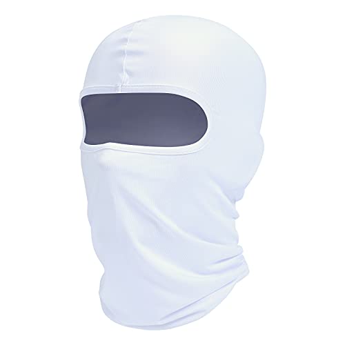 fuinloth Máscara de pasamontañas, bufanda de verano para el cuello, protector UV, bufanda de esquí para motocicleta hombre y mujer Blanco, Talla única