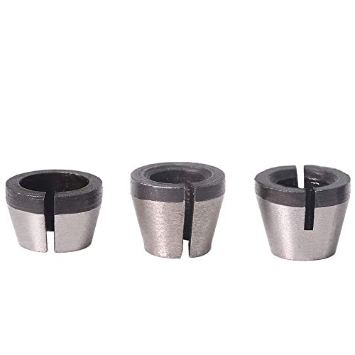 Gasea 3pcs Portabrocas para Fresadora, Fresadora Adaptador, Adaptador de Mandril para Carpintería, Mandril Para Fresadora Para Madera, Recorte Cortador Chuck Cabeza de Grabado 6mm /6.35mm /8mm