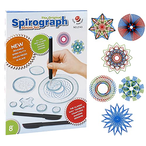 Gobesty Spirograph, Spirograph Deluxe Set con 28 Accesorios, Spirograph Art Design Set para Niños y Adultos