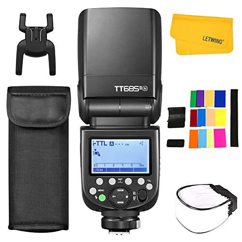 Godox TT685II-N TTL 2.4G GN60 Speedlite Flash HSS 1/8000s TCM Instant Conversion Inalámbrica Transmisson Cámara Flash Compatible con Nikon Cámaras