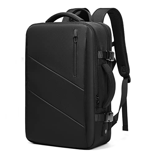 GYakeog Mochila Ejecutivo Hombre Mochila Trabajo Oficina Impermeable Mochila Ordenador Portatil 17 Pulgadas Con Puerto de Carga USB Mochila Antirrobo Hombre para Viaje Oficina Trabajo Exterior-Negro