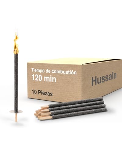 Hussala Diamond Antorchas de Cera Duración de combustión : 120 min [10 Unidades]