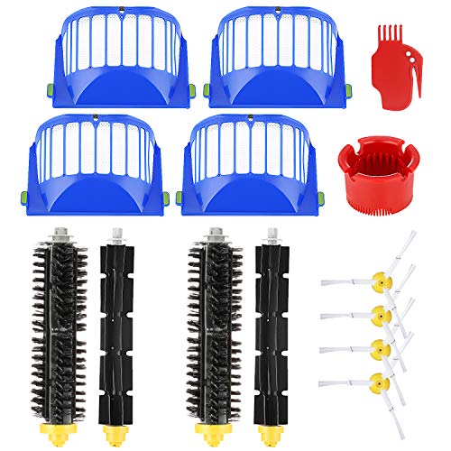 Isincer 14 Pcs Accesorios de Repuesto para iRobot Roomba Serie 600 605 615 616 620 621 630 635 650 652 660 665 680 690 695, Cepillos y filtros de Repuesto con Tornillos para Robot Aspirador