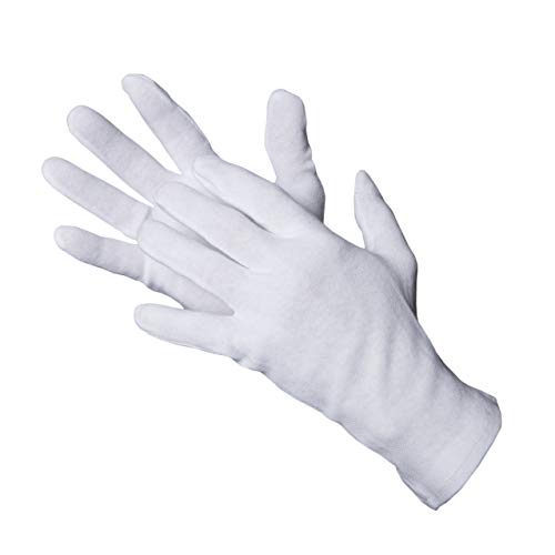 Jah 801 algodón Guante, que garantiza, ligera, color blanco, tamaño 10, 24 unidades)