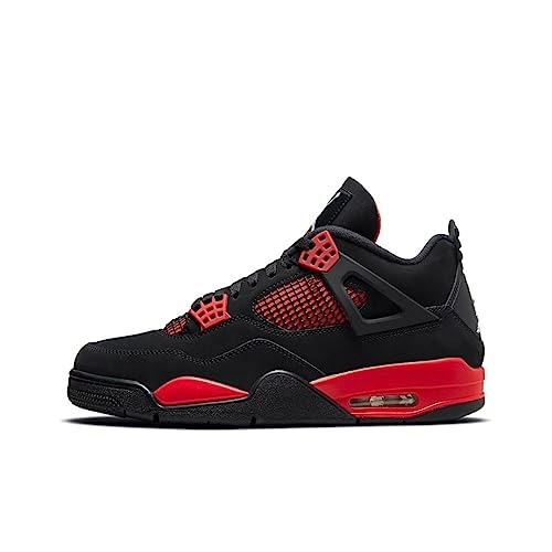 Jordan 4 Retro Red Thunder, negro/rojo, 42 EU