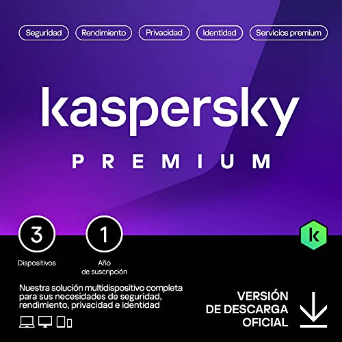 Kaspersky Premium Total Security 2024 | 3 Dispositivos | 1 año | Anti-Phishing y Firewall | VPN ilimitada | Gestor de contraseñas | Control parental | Soporte 24/7 | PC/Mac/Móvil | Código por email