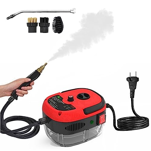 Kavolet Limpiador de vapor de mano portátil de 2500 W, máquina de limpieza a vapor presurizada de alta temperatura con cabezales de cepillo para muebles de cocina, baño y coche