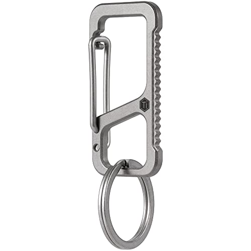 KeyUnity KM06 Clip de mosquetón para llavero, soporte para llaves de titanio de liberación rápida antipérdida, organizador de llaves de 2 pulgadas para trabajo pesado para hombres y mujeres