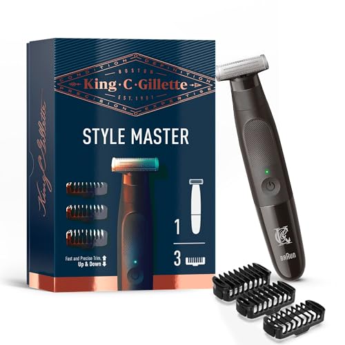King C. Gillette Style Master Recortadora Para Barba Sin Cable Para Hombre Con Hoja 4D