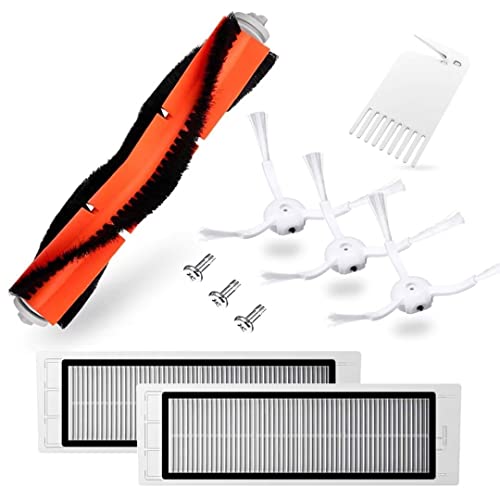 Kit de Accesorios para Xiaomi Aspirador Roborock S50 S51 S55 S5 S6, 1 Cepillo Principal, 3 Cepillo Lateral, 3 Tornillo, 2 Filtro HEPA, 1 Herramienta de Limpieza