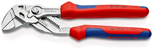 Knipex Tenaza llave alicate y llave en una sola herramienta cromado, con fundas multicomponentes 180 mm 86 05 180