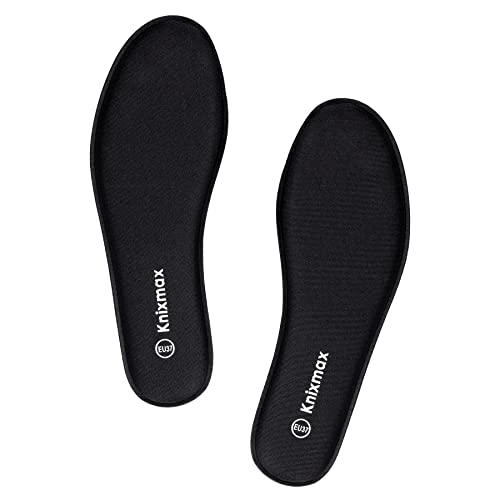 Knixmax Plantillas Memory Foam para Zapatos de Mujer y Hombre, Plantillas Confort Amortiguadoras Cómodas y Flexibles para Trabajo, Deportes, Caminar, Senderismo, EU40 Negro