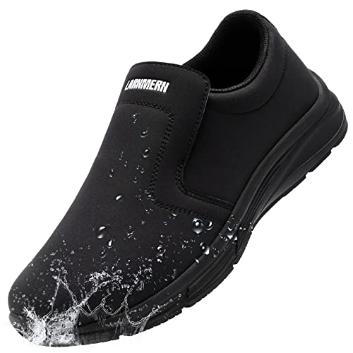 LARNMERN Zapatos Cocina Slip-On Hombre Anti-Deslizante Zapatillas Zapatos de Trabajo Impermeable Calzado Chef Hostelería sin Puntera /43.5