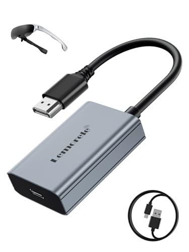 Lemorele 4K Adaptador HDMI a USB C para Gafas AR, Adaptador HDMI a Tipo C con Cable de Carga USB C de 1M para Nreal Air, Rokid Air, RayNeo AR, GRAWOOW, Switch Base, Steam Deck, PS4, PS5, Xbox