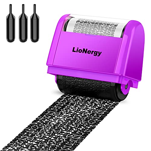 LioNergy - Sello de seguridad para prevención de robos de identidad (1,5 pulgadas, 3 recargas), color morado