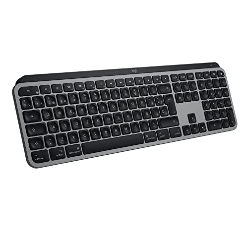 Logitech MX Keys Advanced Teclado Inalámbrico con Retroiluminación para Mac y iPad, y Funcionalidad Adaptativa, Teclas LED retroiluminadas, USB-C, Batería 10 días, Disposición QWERTY Español - Gris