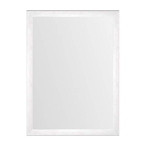 LOLAhome Espejo de Pared de Madera MDF nórdico de 56 x 76 cm para decoración (Blanco)