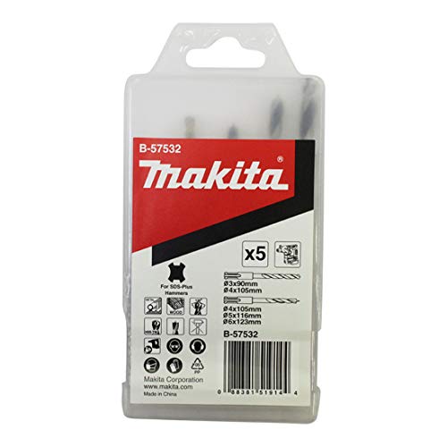 Makita B-57532 - Juego brocas sds-plus madera/metal, Multicolor