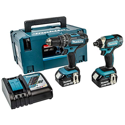 Makita DLX2131TJ 18V Li-ion LXT Kit de 2 piezas completo con 2 pilas de 5,0 Ah y cargador suministrado en una funda Makpac