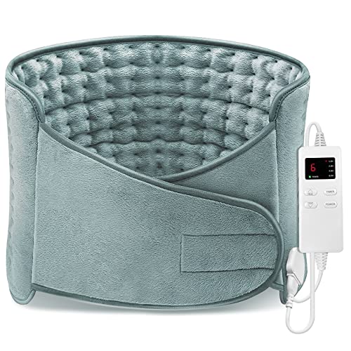 Manta Eléctrica 125x31cm, Calentamiento Manta Térmica Eléctrica para Lumbar,Abdomen y Espalda, Almohadilla Eléctrica con 4 Modes Temporizadores, 6 Niveles de Calentamiento, Terapia Húmeda y Seca