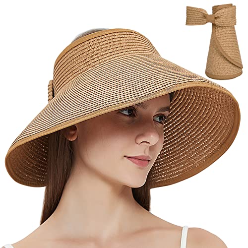 MAYLISACC Open Top Hat Ajustable Open Top Ponytail Visor Cap Transpirable y cómodo para Mujeres