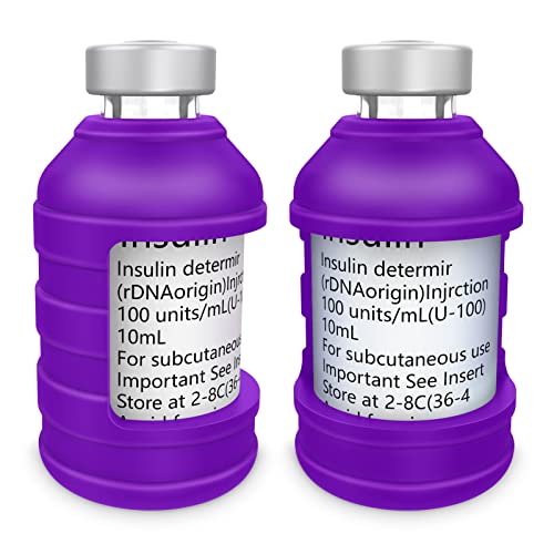 MEDMAX Funda protectora de insulina a través de botella para diabéticos, soporte de vial de insulina funda protectora de silicona, para la mayoría de viales de insulina de 10 ml, paquete de 2 (corto)