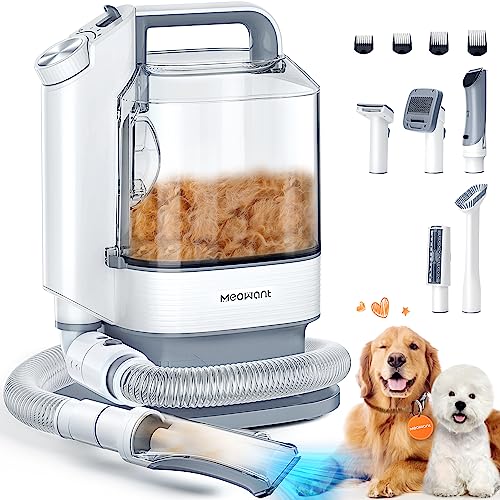 Meowant maquina cortar pelo perros, 3.2L Aspiradora de pelo de perro, Cortapelos Perros Profesional, 5 Herramientas de Aseo, Aspiradora pelo perro, Succión de nivel 3