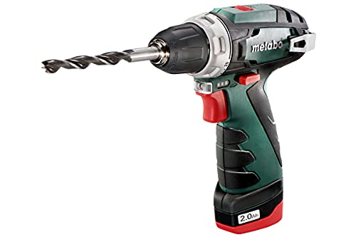 Metabo PowerMaxx BS Basic 600984000 - Taladro atornillador a batería de 12 V 2.0 Ah Li-Ion incl. segunda batería, incl. caros