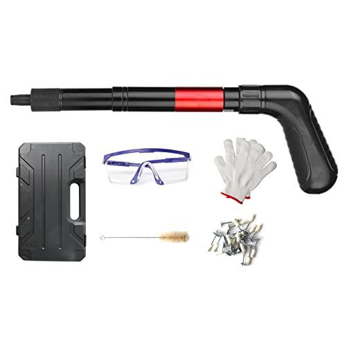 Mini pistola de uñas manual de acero de 4 velocidades, ajustable pistola de remachado, herramienta de fijación para pared de techo, pared de casa, pistola de clavos de hormigón con 20 clavos redondos