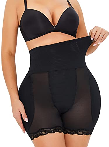 MINIDORA Braguitas Mujer Body Shaper Modelador de Cuerpo Bragas Moldeadoras Ropa Interior Levantamiento Cadera de Cintura Adelgazante con Encaje Negro 608,M